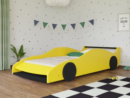 Children's car bed in the shape of FERRARI F40 80x160 cm (Choose colour Yellow - black)